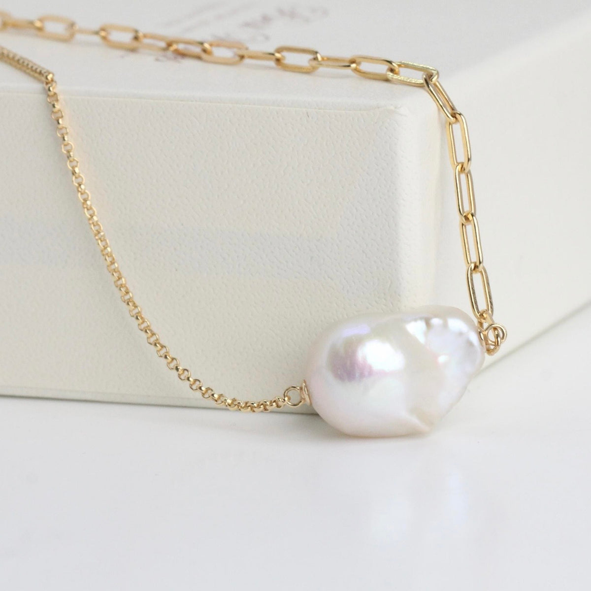 Floating Baroque Pearl Necklace