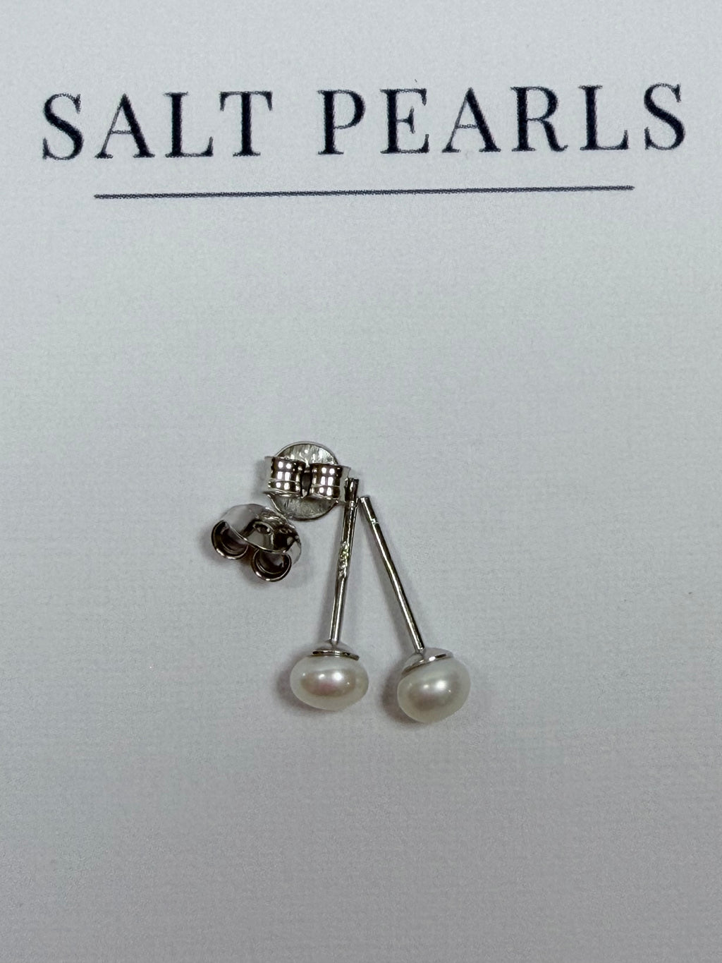 Baby Girl Pearl Studs - Silver