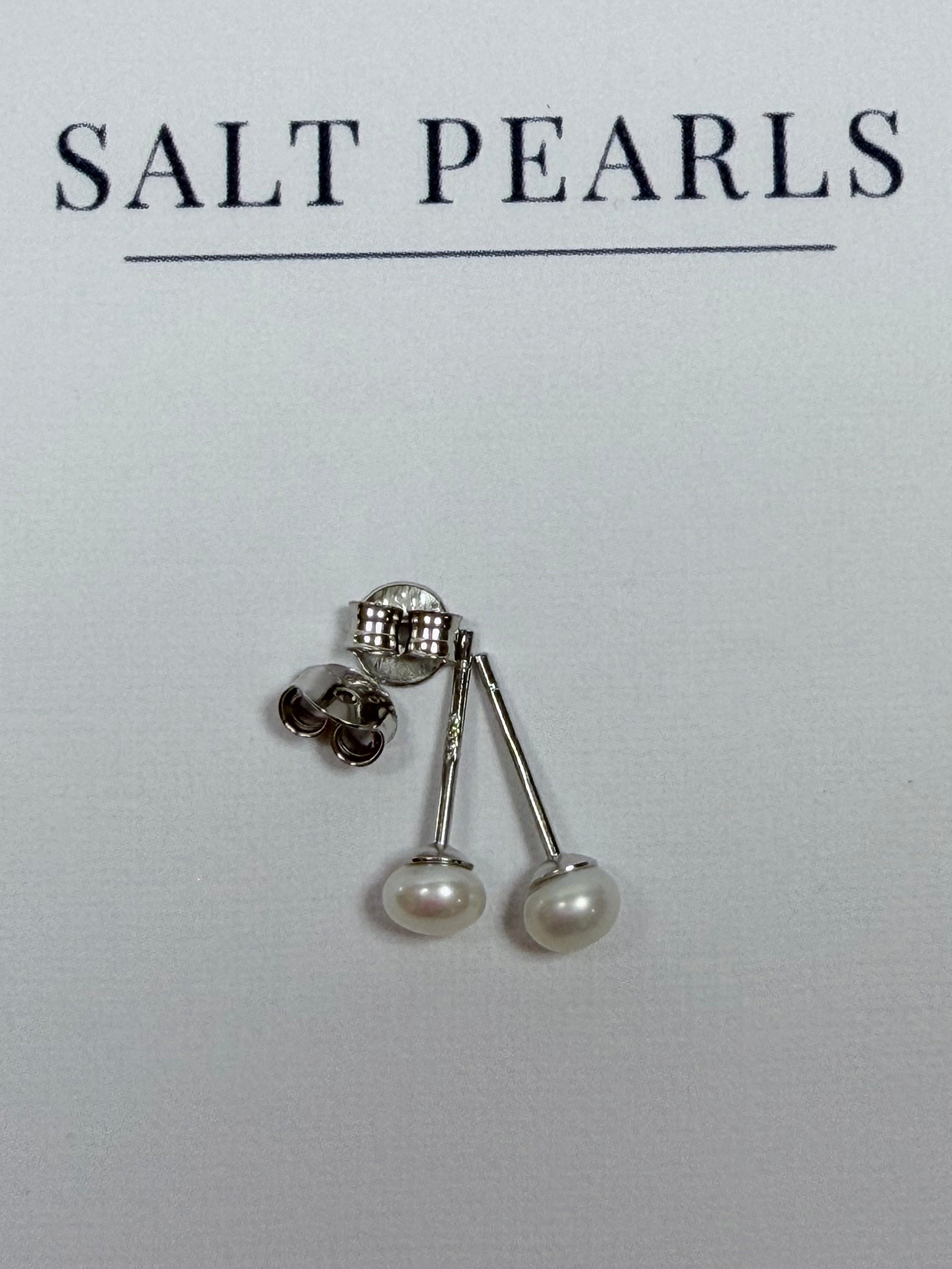 Baby Girl Pearl Studs - Silver