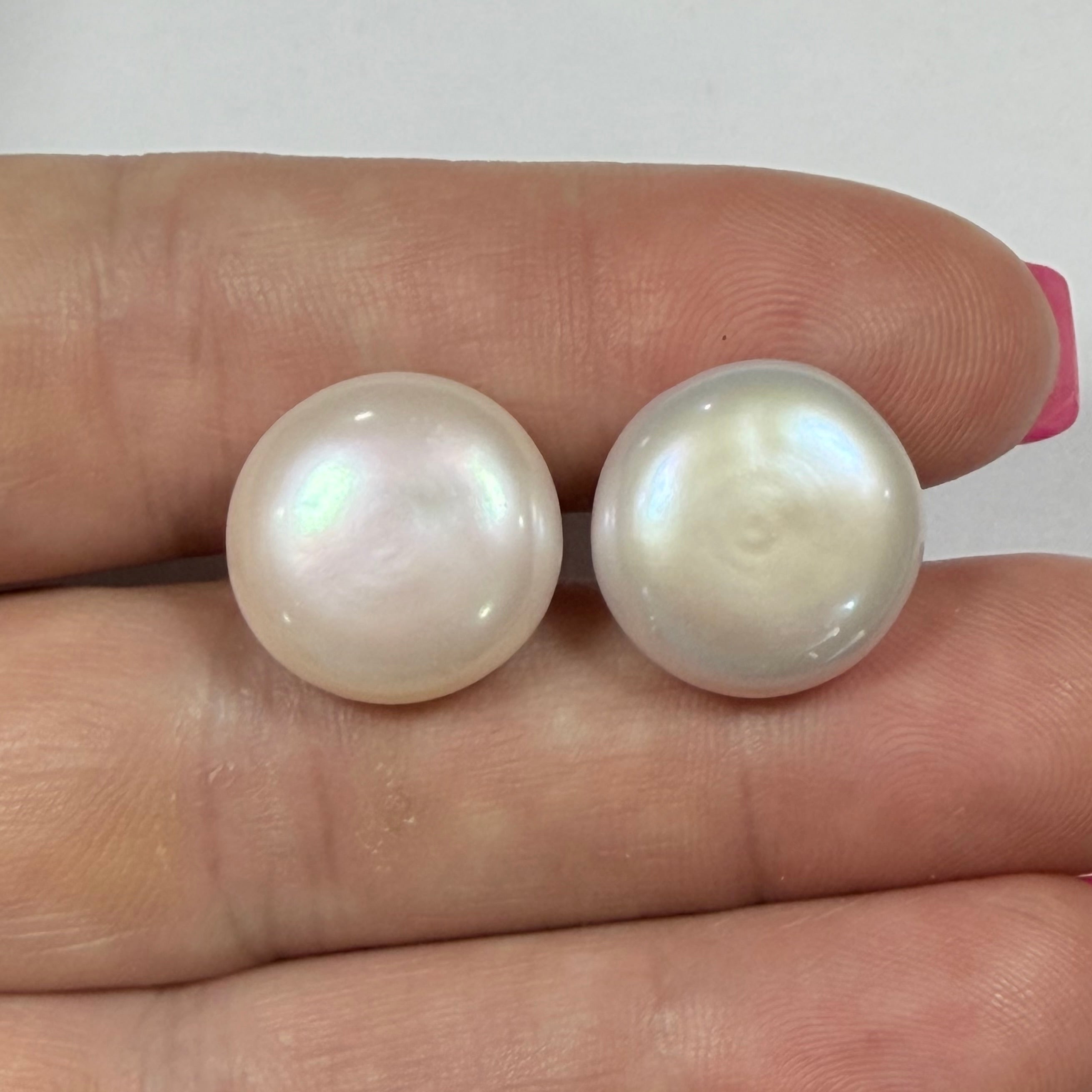 Coin Pearl Studs - Silver