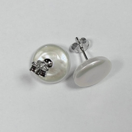 Coin Pearl Studs