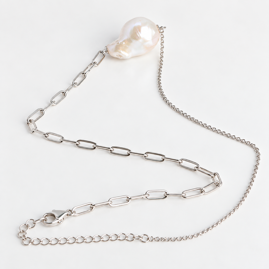 Floating Baroque Pearl Necklace