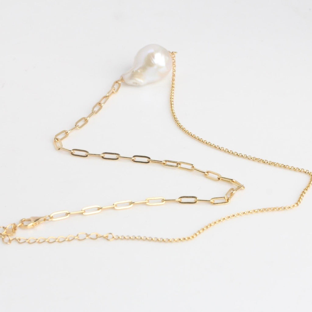 Floating Baroque Pearl Necklace