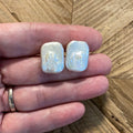 Rectangle Pearl Studs