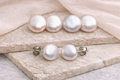Coin Pearl Studs (16-17mm) - Silver