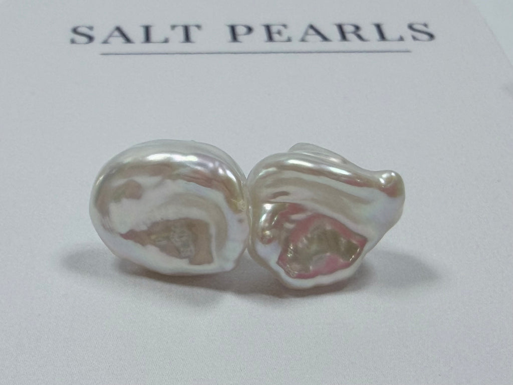 Keshi Pearl Studs - Silver