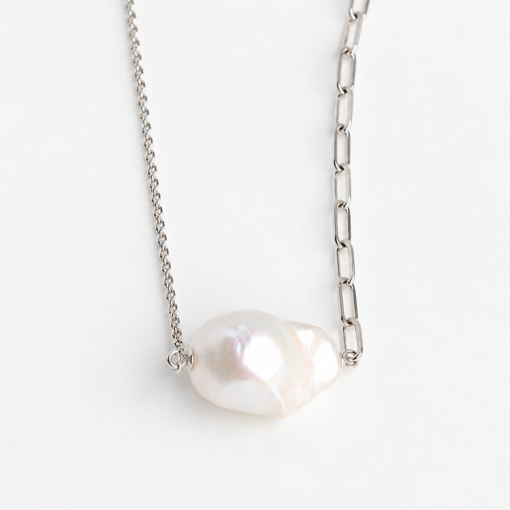 Floating Baroque Pearl Necklace
