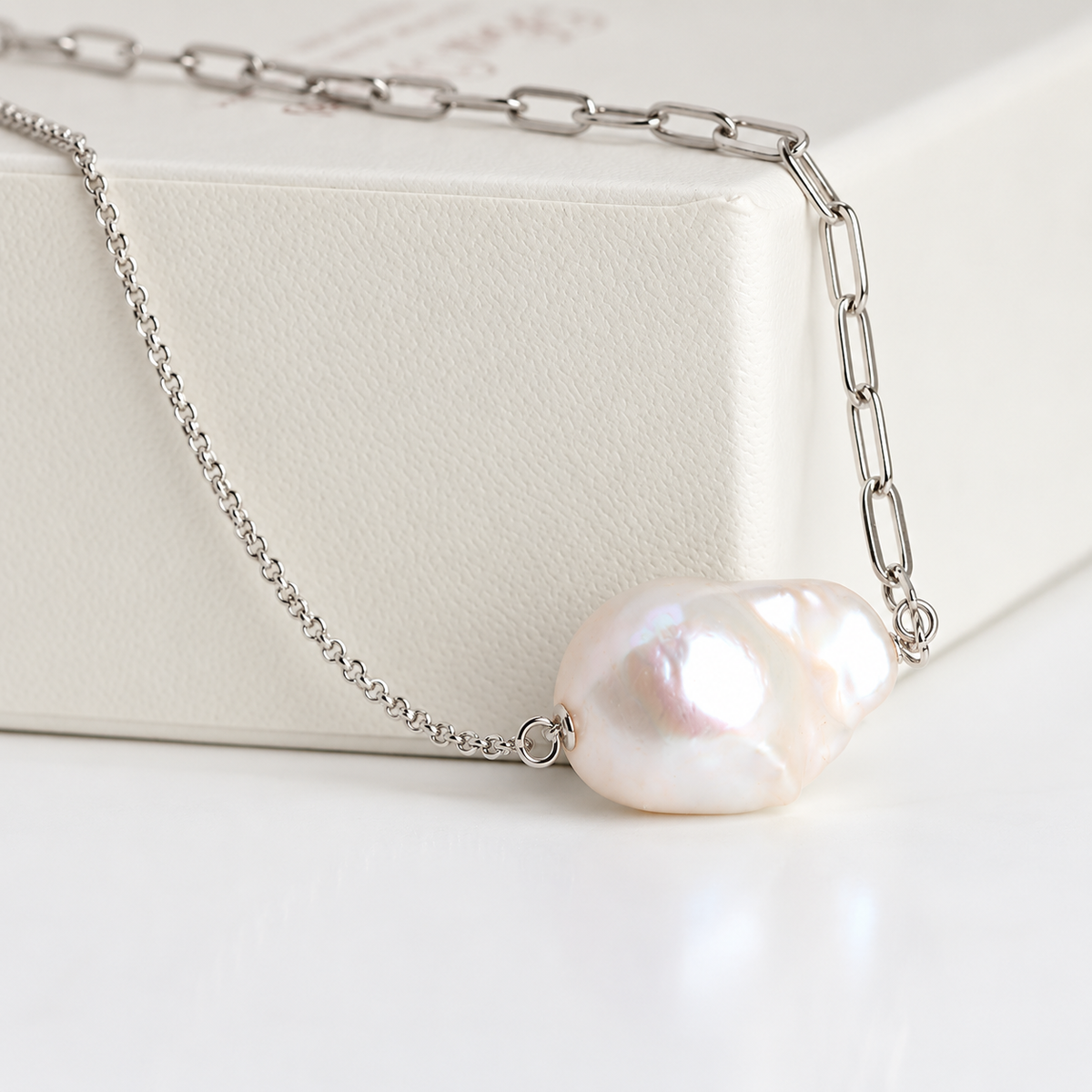 Floating Baroque Pearl Necklace